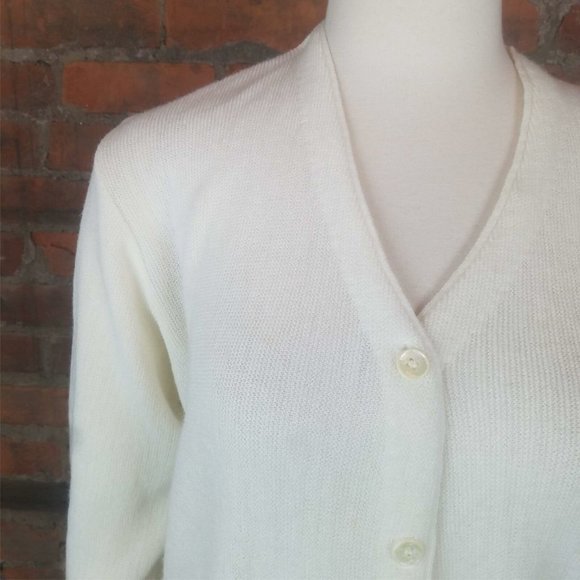 VTG Lady Pickering Kimburton Women's Cardigan Sweater Ivory Lightweight  Size XL - Picture 2 of 6